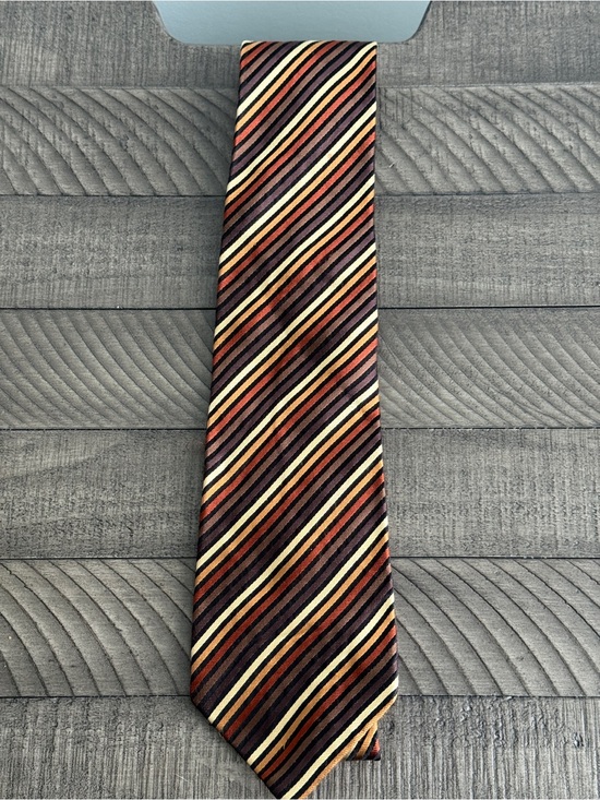 Daniel Gray Other - Vintage Daniel Gray Striped Silk Men's Tie in Brown Tones